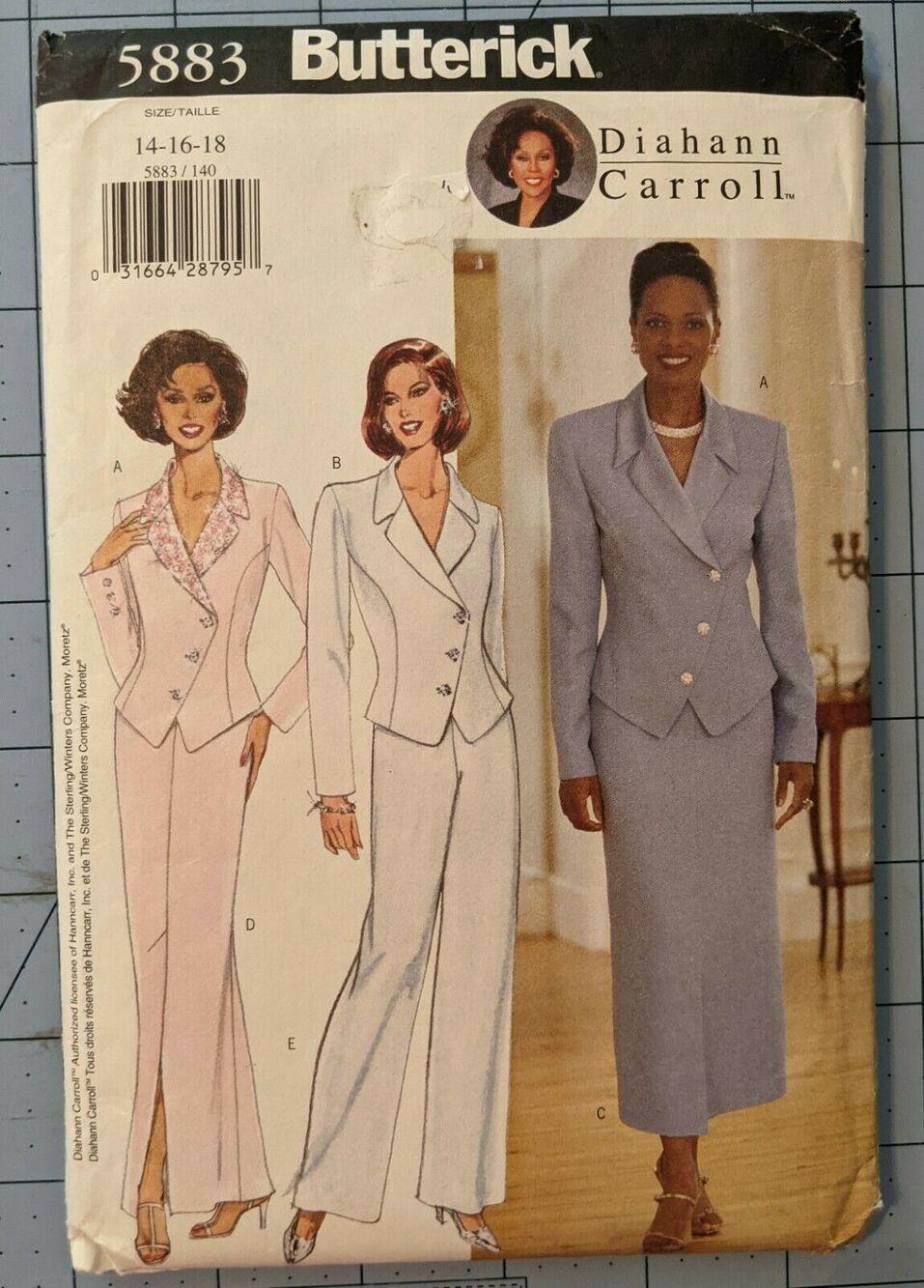 Uncut Butterick 5883 Formal Jacket Skirt Pants Misses Size 14-26-18 Pattern